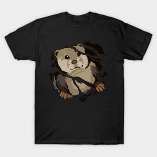 Sea Otter Torn Clothes Ripped Ragged Hammy T-Shirt